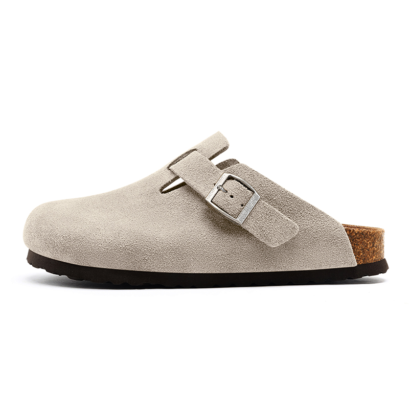 

ASFVLT SNEAKERS Антискользящие антибактериальные бесшумные тапочки с закрытым носком унисекс тауп [замша под корову], цвет Taupe[Cow Suede]