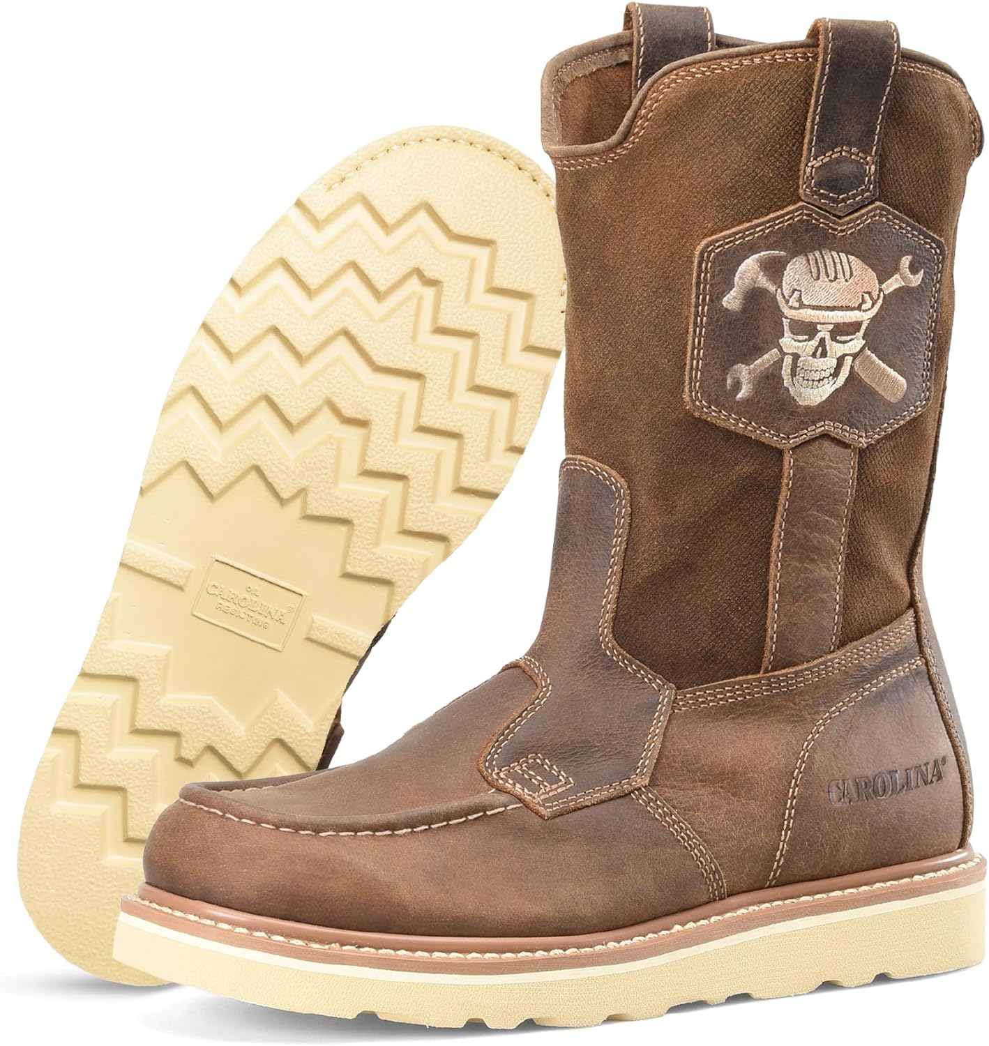 

Мужские ботинки Carolina с застежкой-получкой - верх из замши и съемная стелька из ЭВА - маслостойкая и противоскользящая подошва - защита EH, темно-коричневый