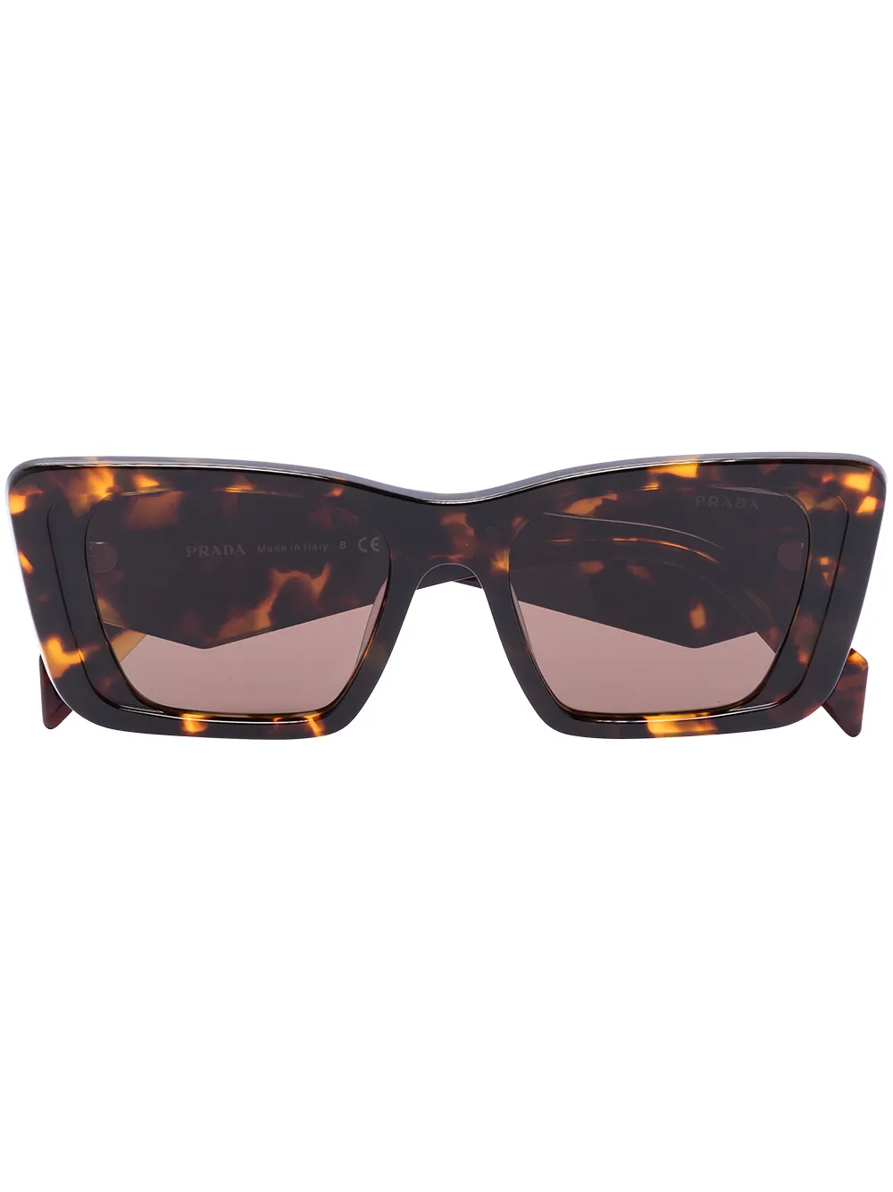 

Солнцезащитные очки в прямоугольной оправе Prada Eyewear, коричневый