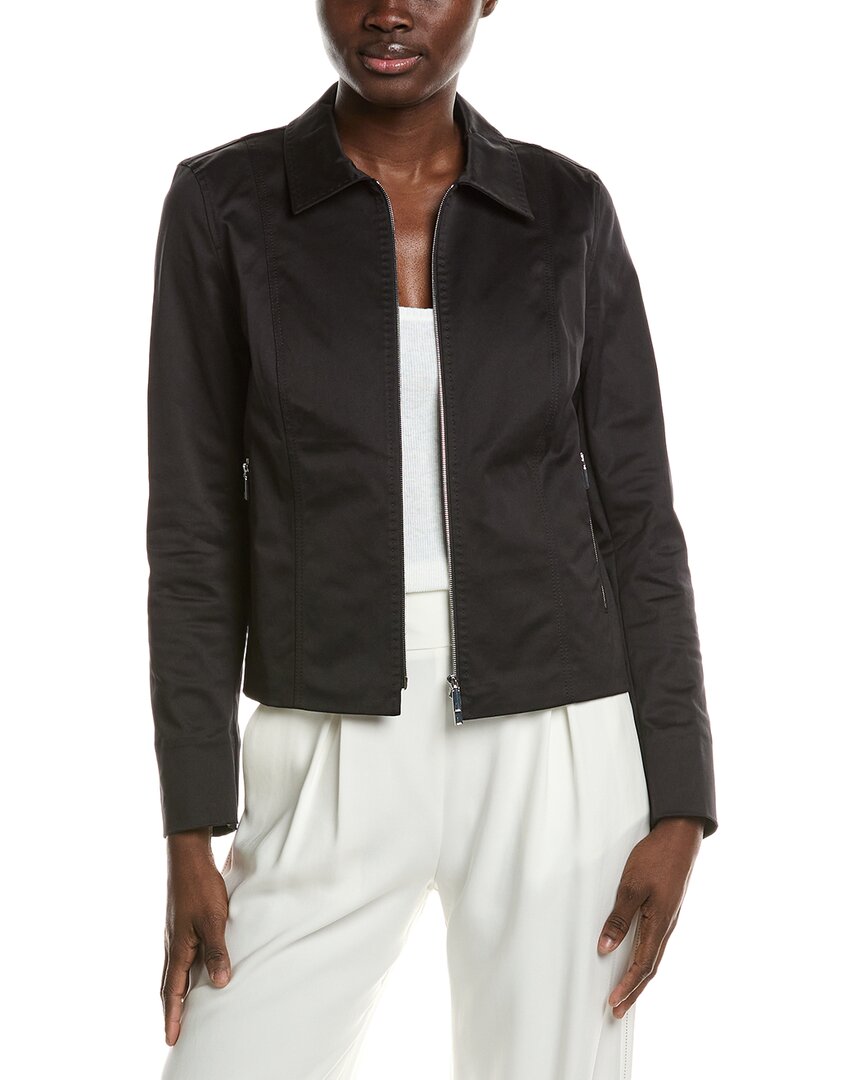 

Lafayette 148 New York Куртка с воротником и карманом на молнии, черный