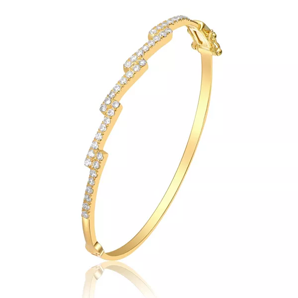 

Браслет-Зигзаг из стерлингового серебра 14 карат с кубическим цирконием Genevive, gold