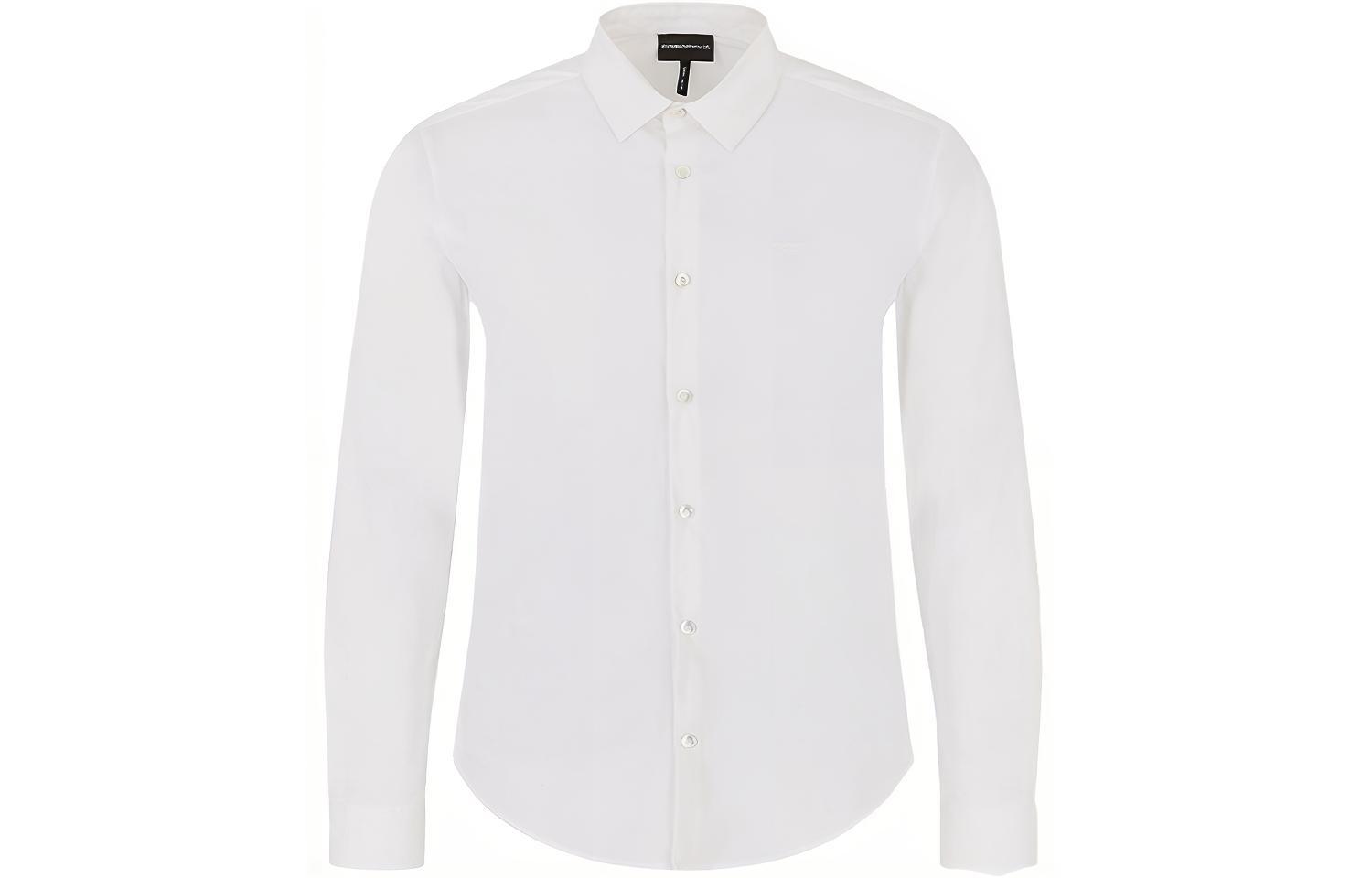 

Рубашка с вышитым логотипом и пуговицами EMPORIO ARMANI, белый