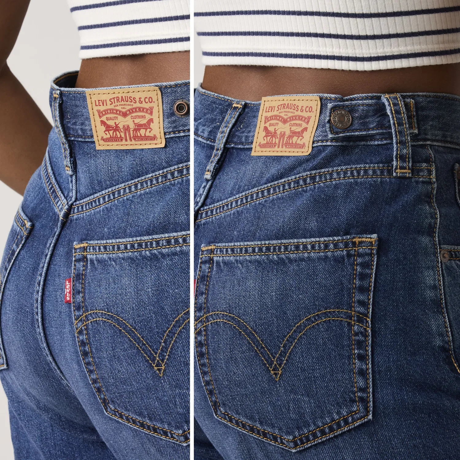 Легкие женские шорты средней длины с затяжкой Levi's, Medium Wash — фото 3