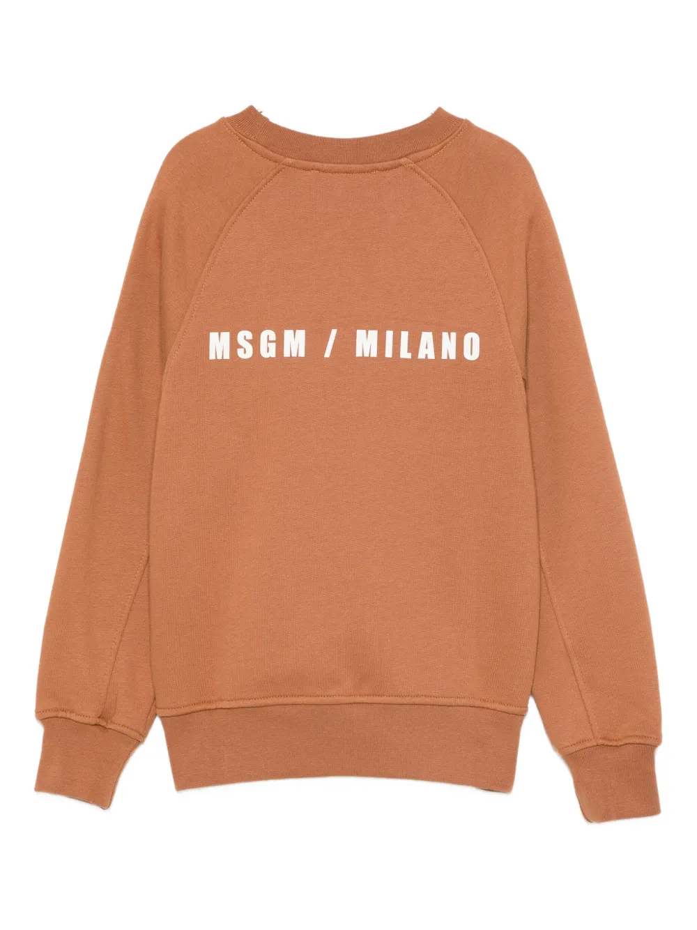 Толстовка с логотипом и рукавами реглан MSGM Kids, коричневый — фото 2