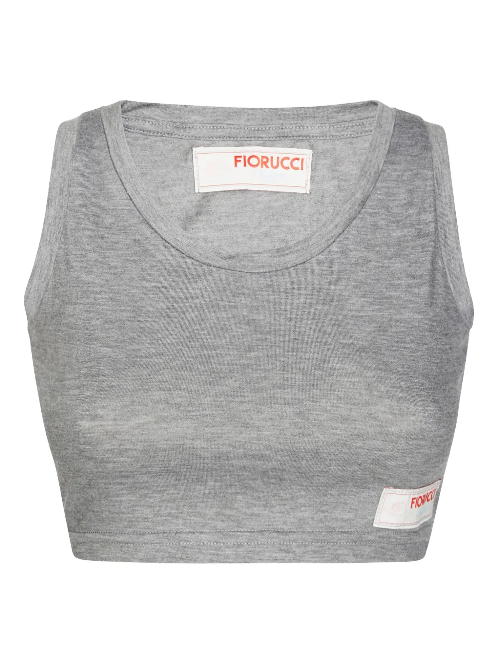 

Укороченный топ с логотипом Fiorucci, серый