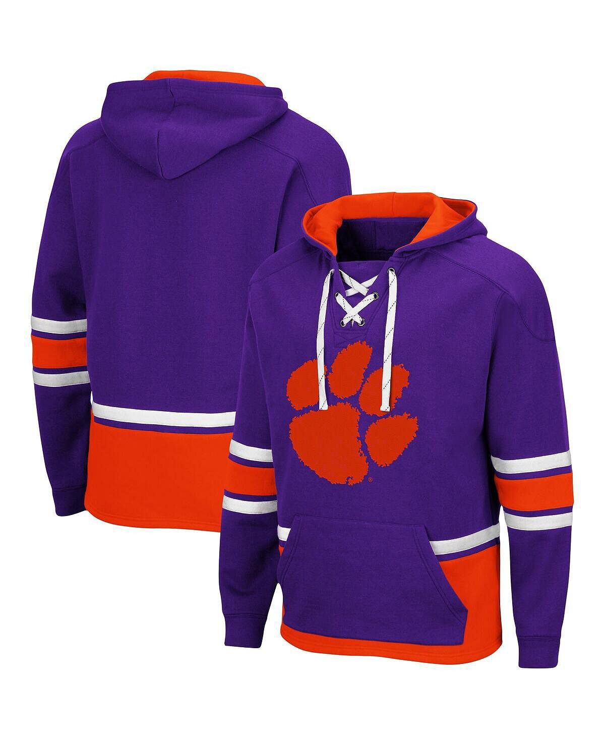 

Мужской фиолетовый пуловер с капюшоном Clemson Tigers Lace Up 3.0 Colosseum