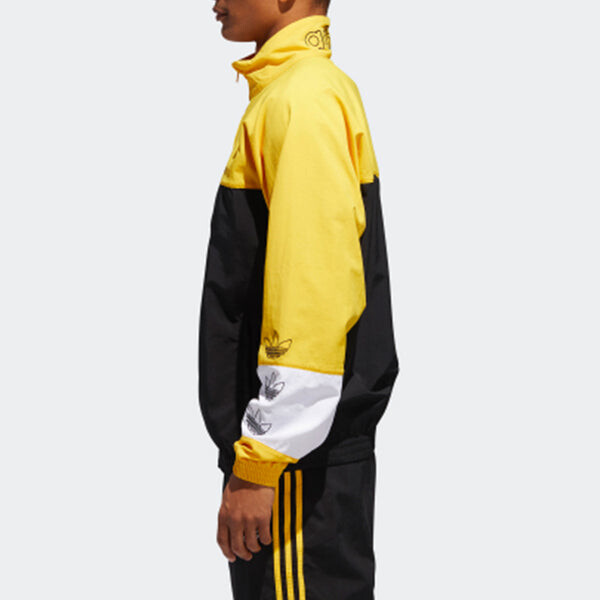 Куртка men's originals blocked warm up yellow black colorblock 'black bold gold' Adidas, черный — фото 4
