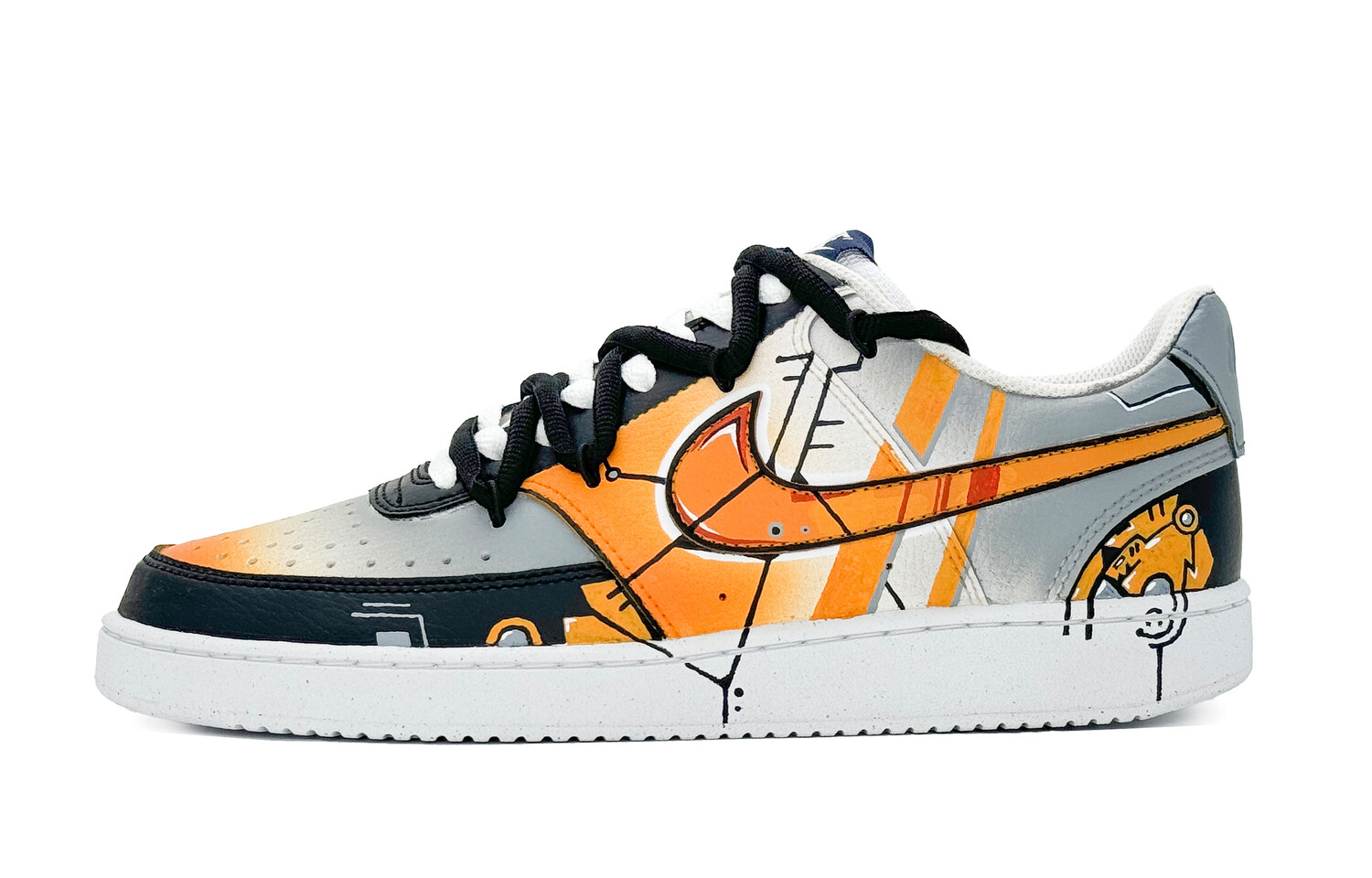

Кроссовки Nike Court Vision 1 Skateboarding Shoes Men Low-top Black/orange, цвет Orange