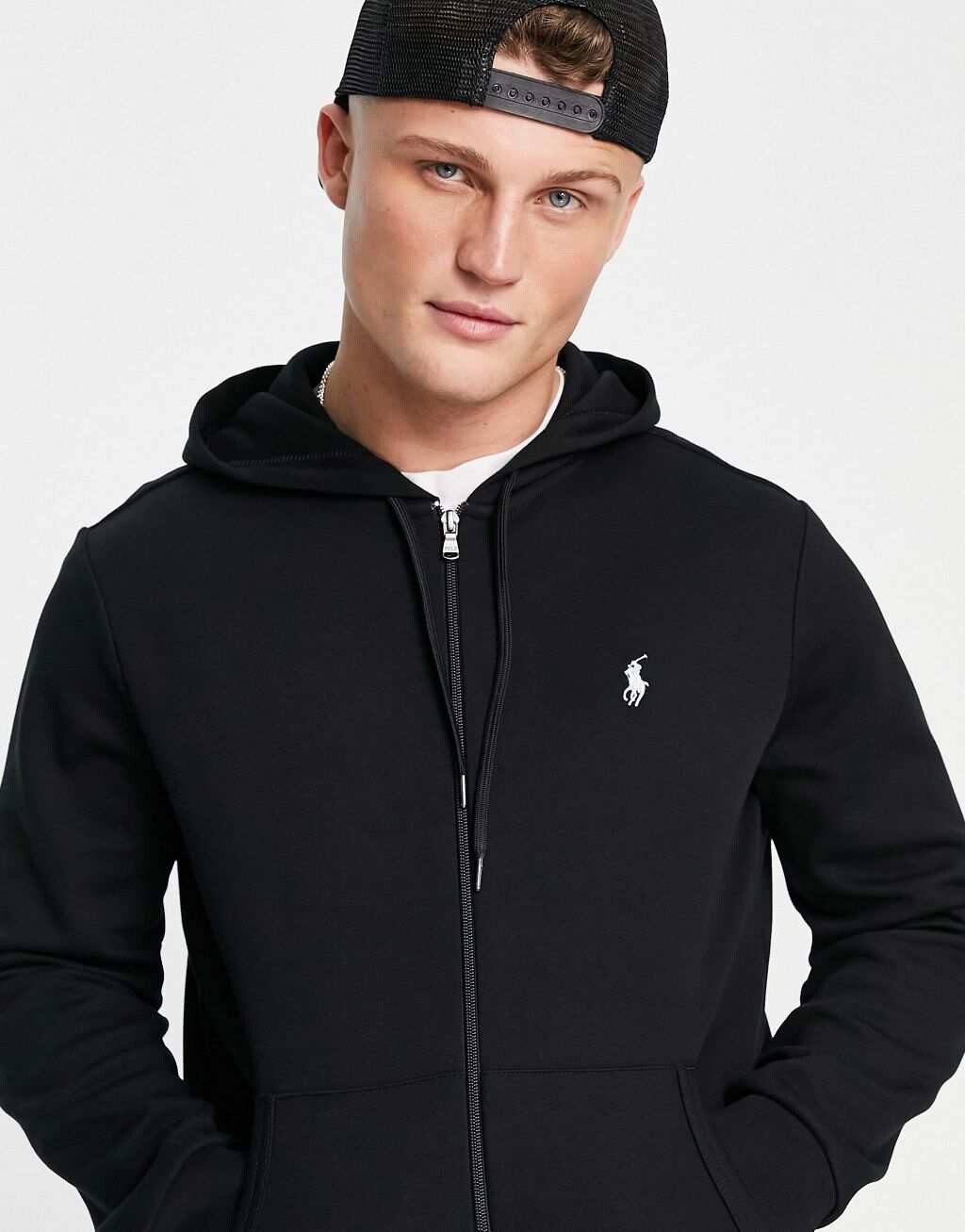 

Черная толстовка на молнии с логотипом игрока Polo Ralph Lauren