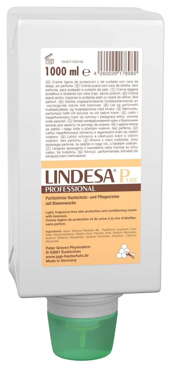 Крем для ухода за кожей LINDESA Pure Professional 1000 мл Vario Bottle Physioderm