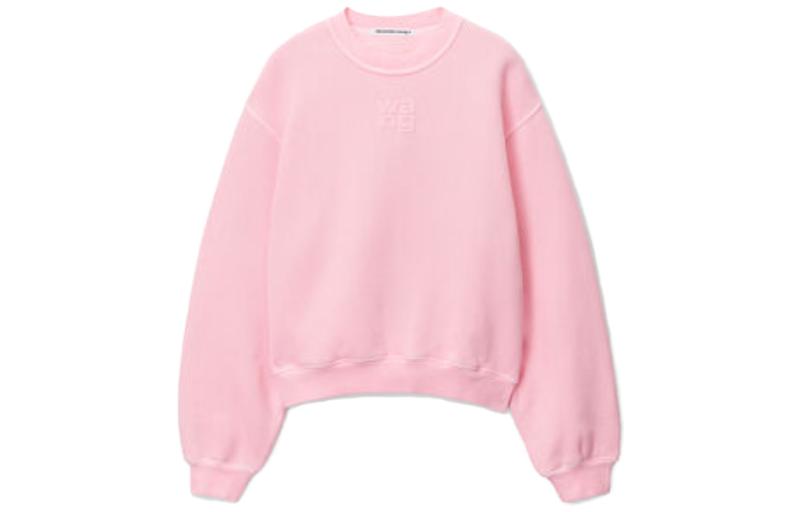 Alexander Wang Толстовка SS24 Puff Logo в стиле Terry для женщин, розовая — фото 2