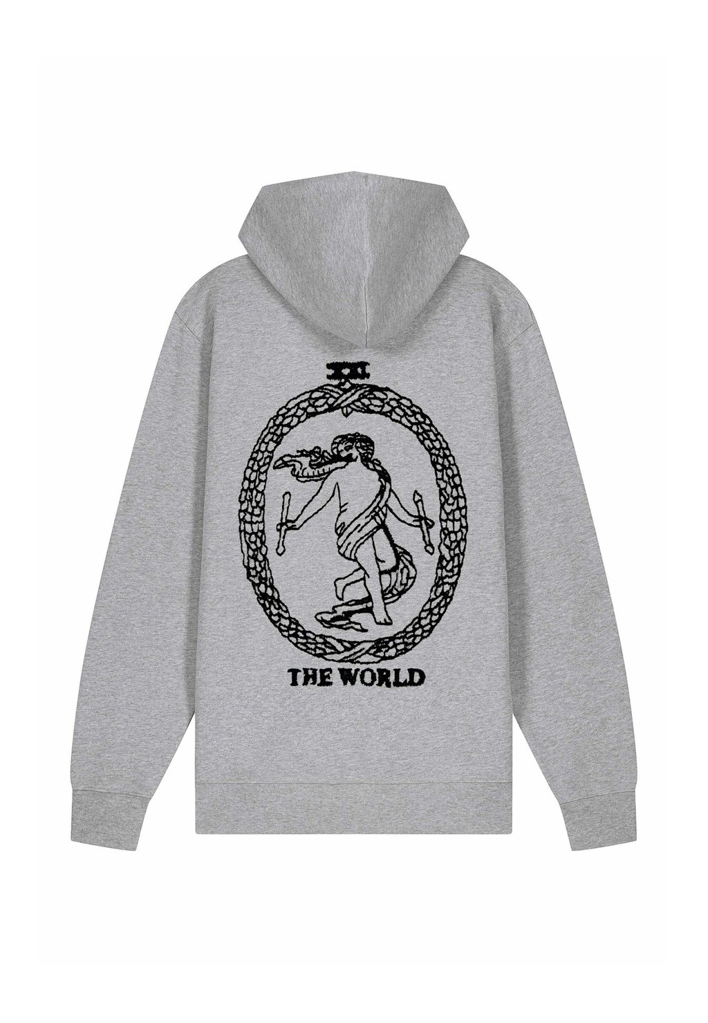 

Толстовка на молнии THE WORLD BACK EMBROIDERY Mira Paris, серый