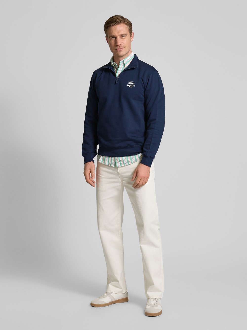 

Толстовка с воротником-стойкой Lacoste, темно-синий