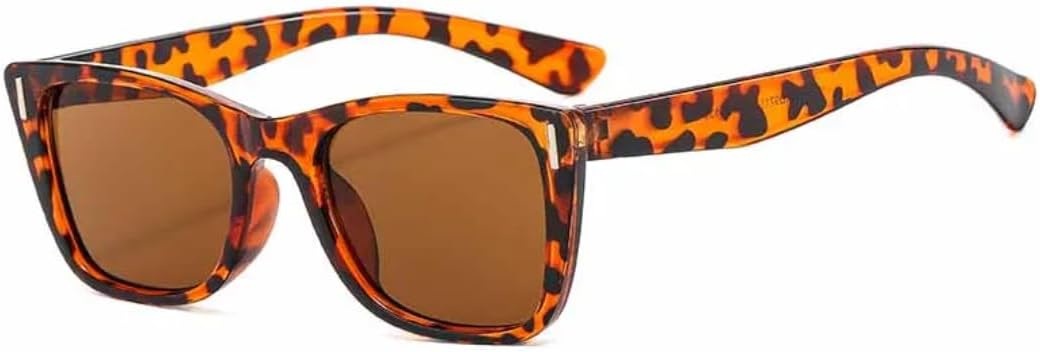 

Модные солнцезащитные очки с квадратными заклепками для женщин, роскошные мужские очки для активного отдыха, путешествий и вождения, защита от УФ-излучения UV400 TVTBBVV, Leopard Brown