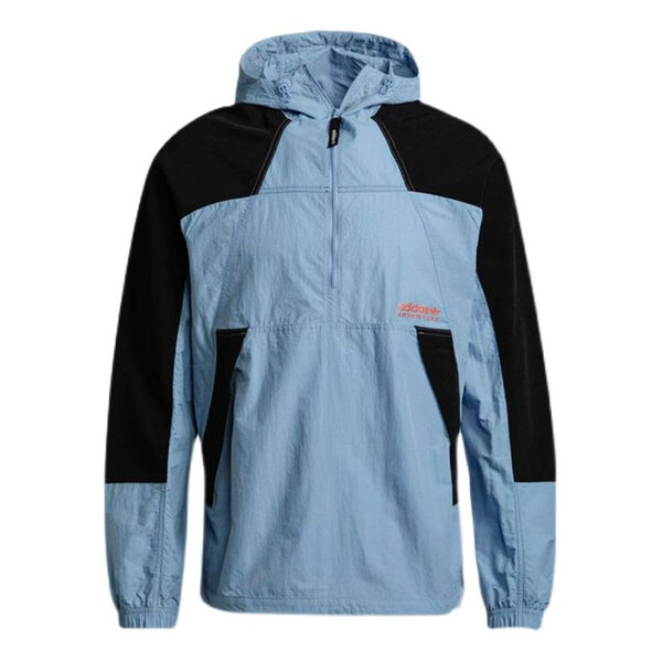 

Куртка adidas originals Contrasting Colors Loose Sports Hooded Jacket Sky Blue, синий