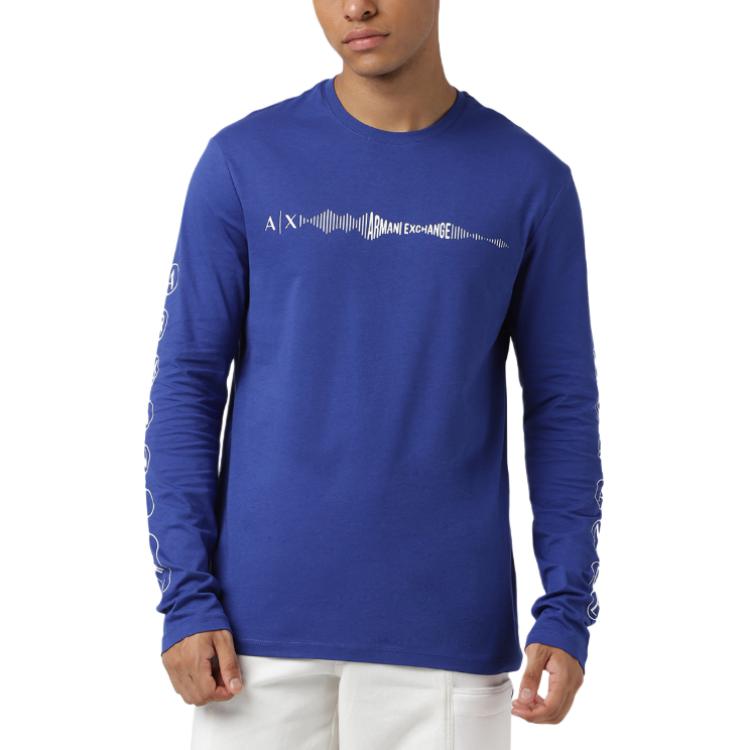 

ARMANI EXCHANGE Футболка AE мужская синяя, Синий, ARMANI EXCHANGE Футболка AE мужская синяя