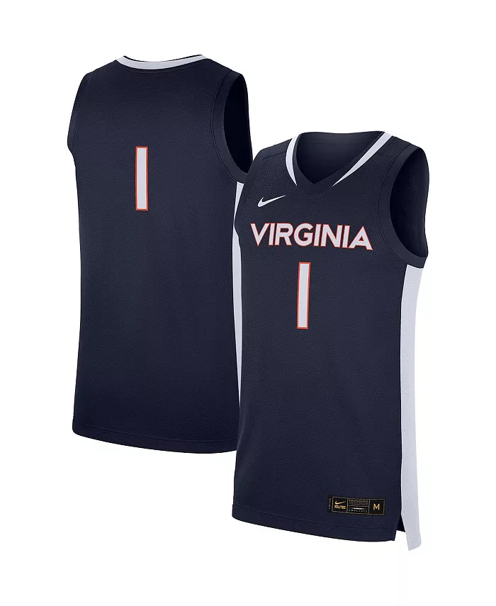 

Мужская баскетбольная реплика футболки Virginia Cavaliers #1 в синем цвете Nike