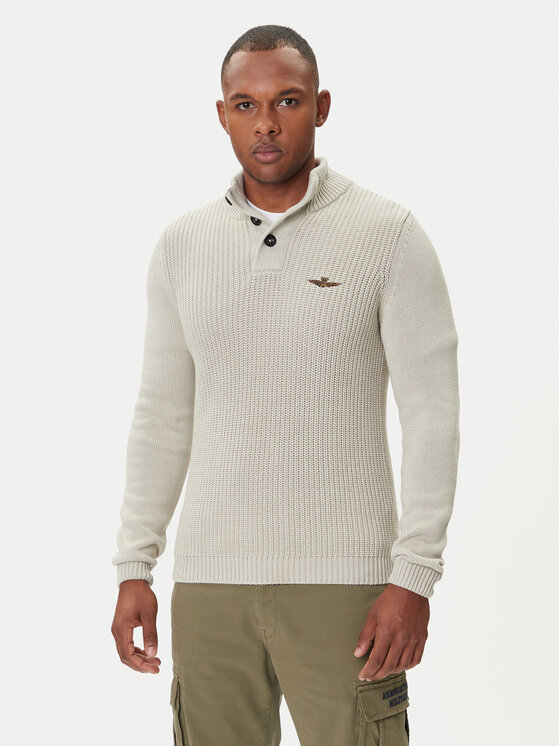 

Свитер slim fit 252MA1572UL00409 Aeronautica Militare, бежевый