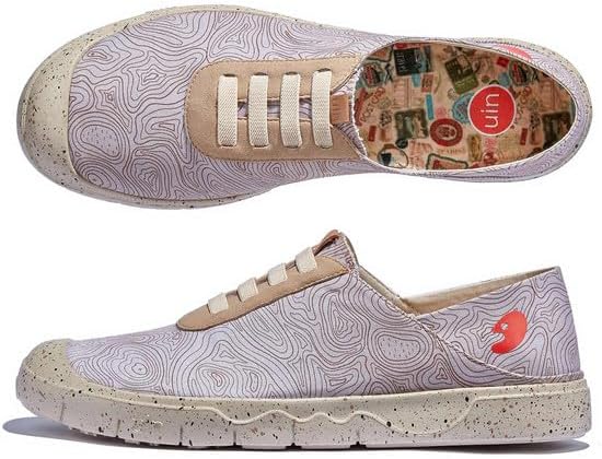 

Мужские модные кроссовки UIN Легкие прогулочные повседневные слипоны Комфортные тканевые с художественной росписью для путешествий Кадис, коричневый/хаки