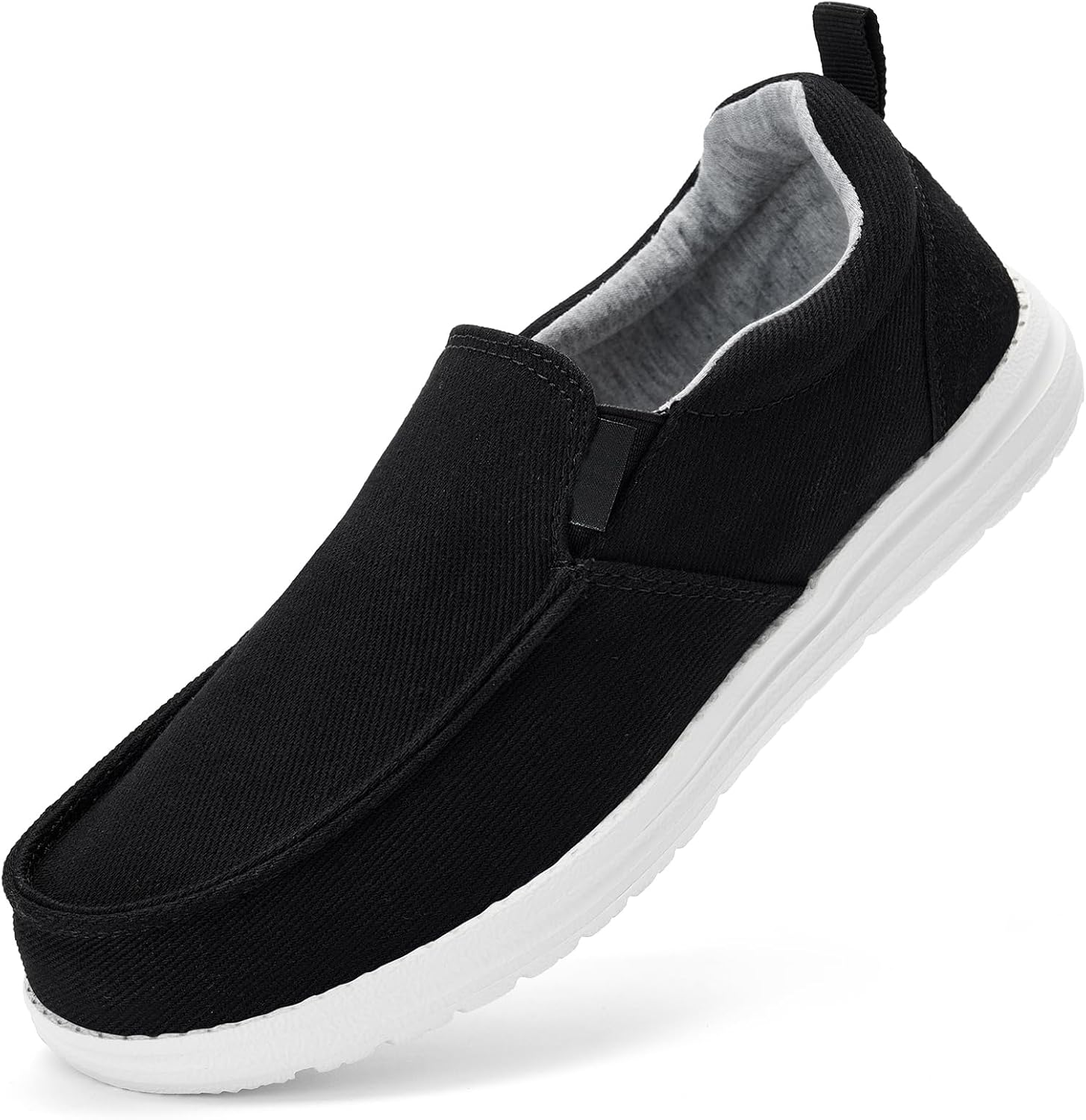 

Мужские слипоны RYIKA без шнурков, широкие, повседневные, из холщового материала, мужские мокасины, легкие нескользящие прогулочные туфли, мягкие кроссовки, черный