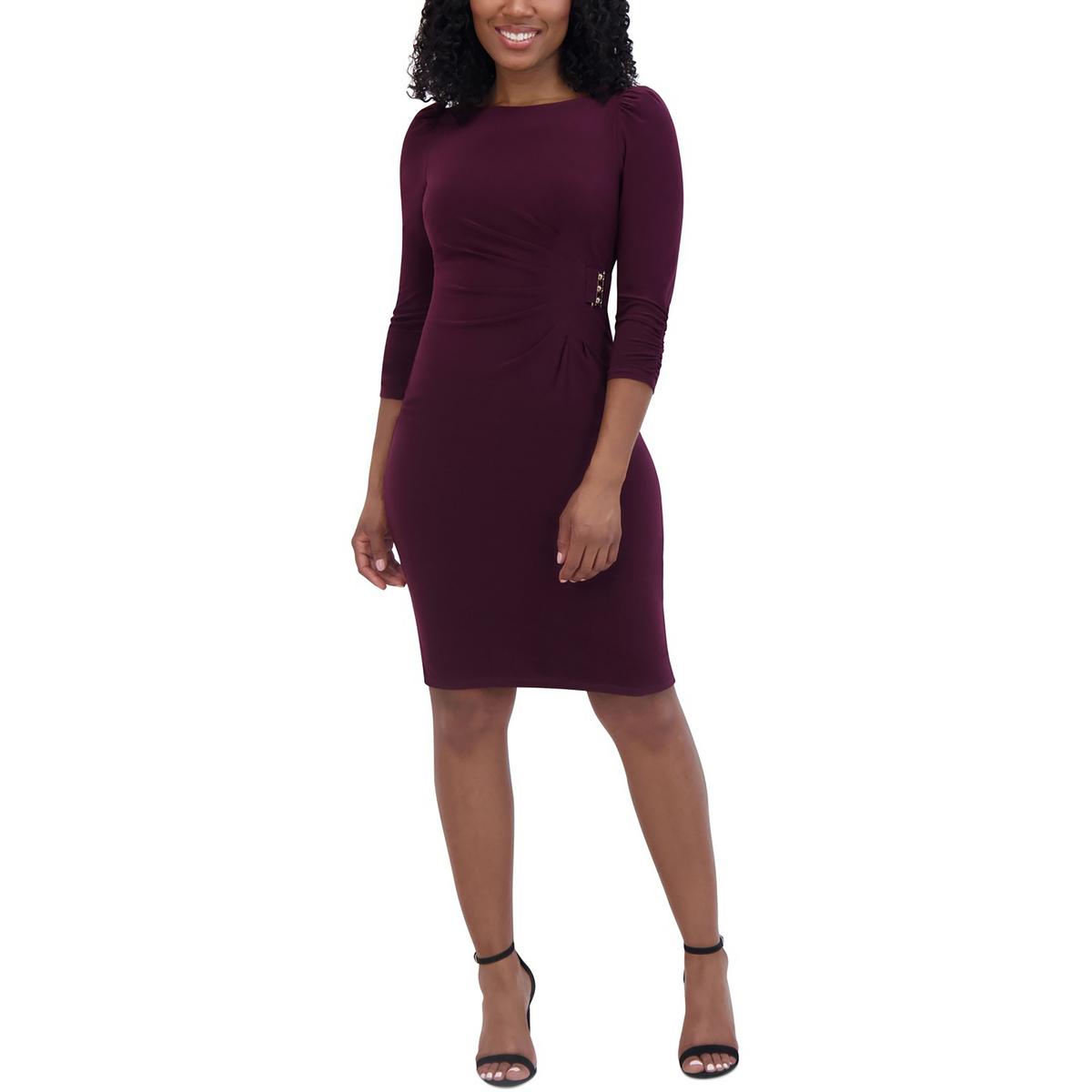 

Мини-платье Petites Womens из полиэстера с оборками Jessica Howard, цвет wine