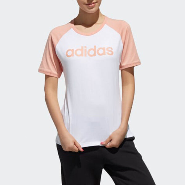Футболка neo colorblock с принтом логотипа с коротким рукавом розовые Adidas, розовый — фото 3