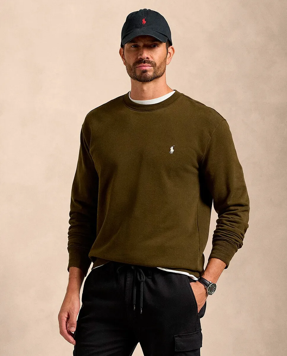 

Мужская хлопковая махровая толстовка больших размеров Polo Ralph Lauren, цвет Verde Pardo