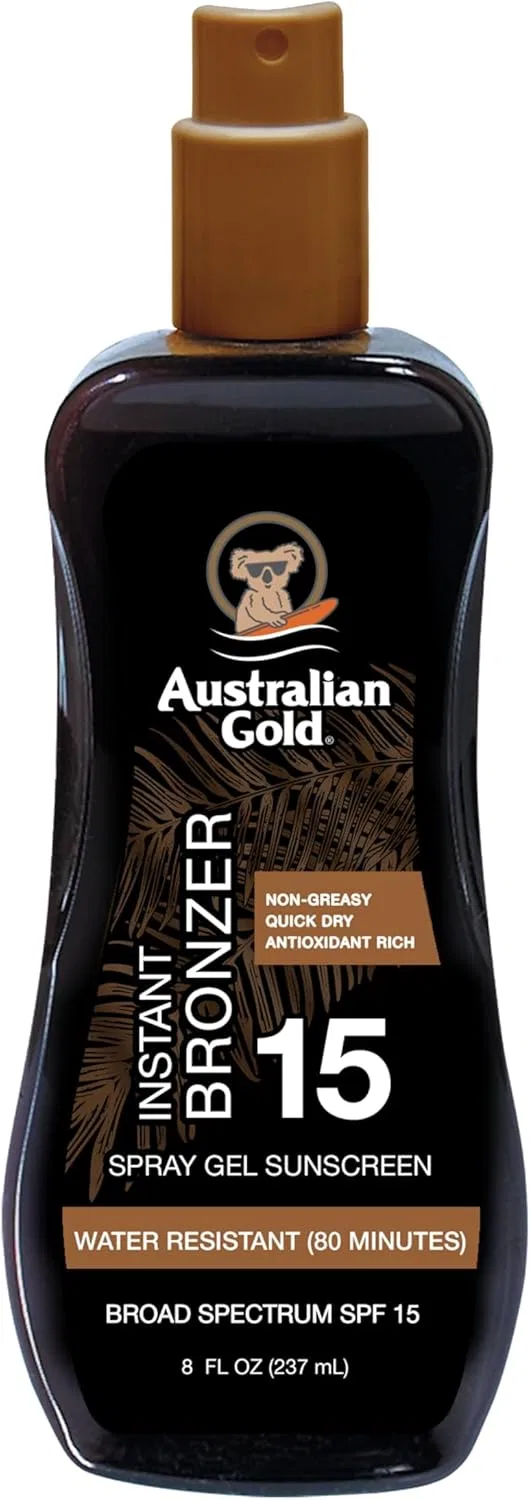 Спрей-гель для загара с бронзатором Australian Gold SPF 15, 237 мл