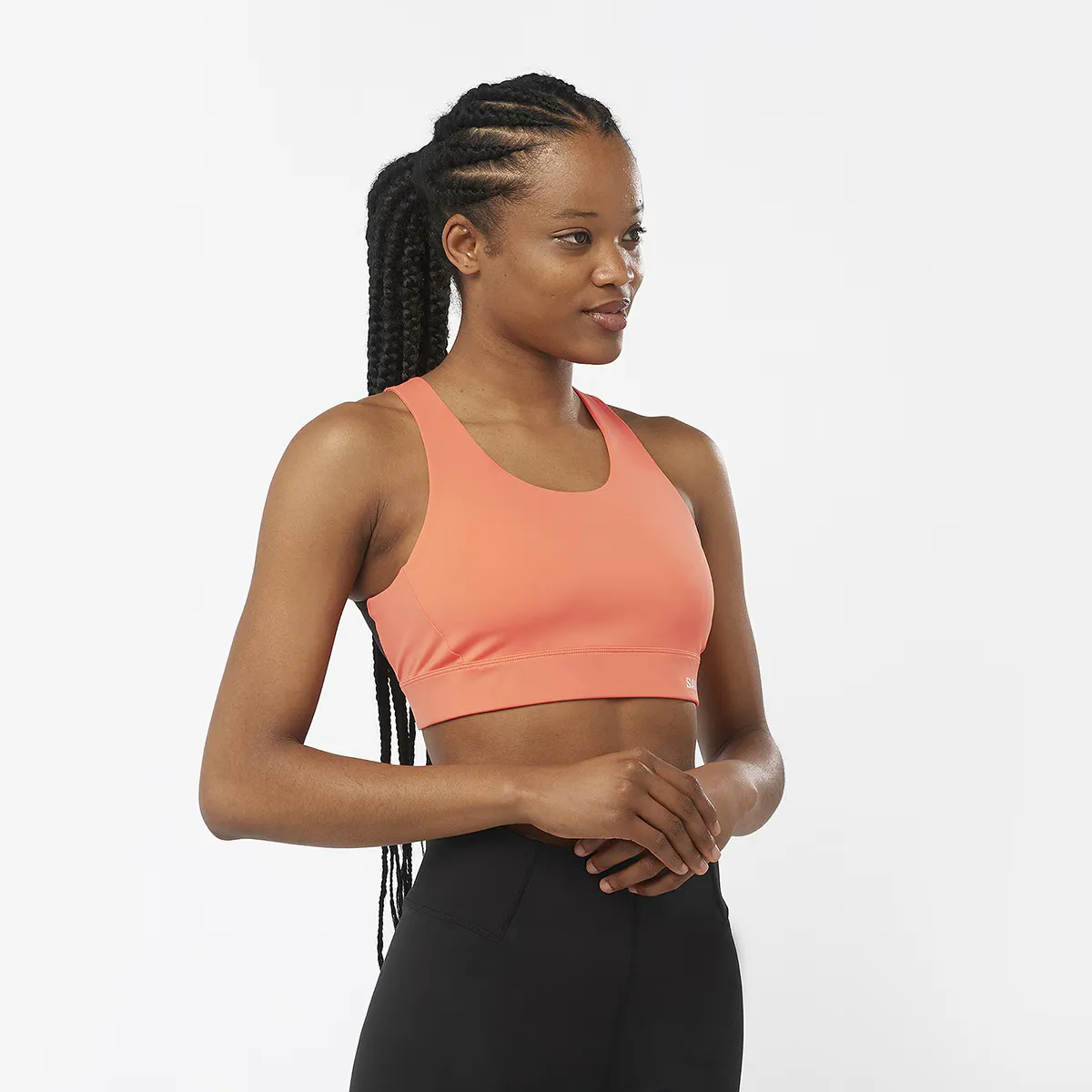 

Женский бюстгальтер Cross Run W Salomon Sports Bra, коралловый
