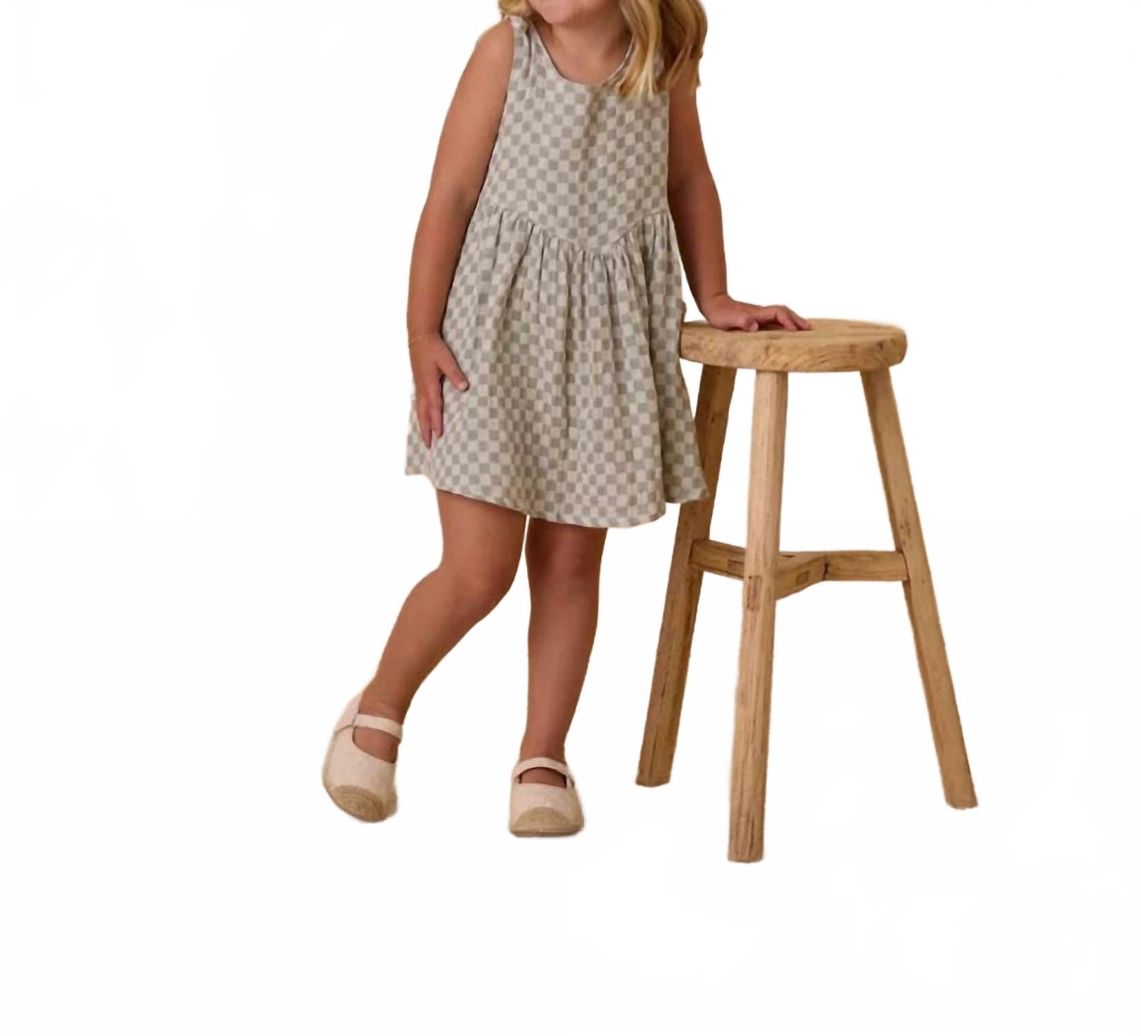 

Летнее платье в клетку шалфейного цвета Rylee + Cru, Sage Check