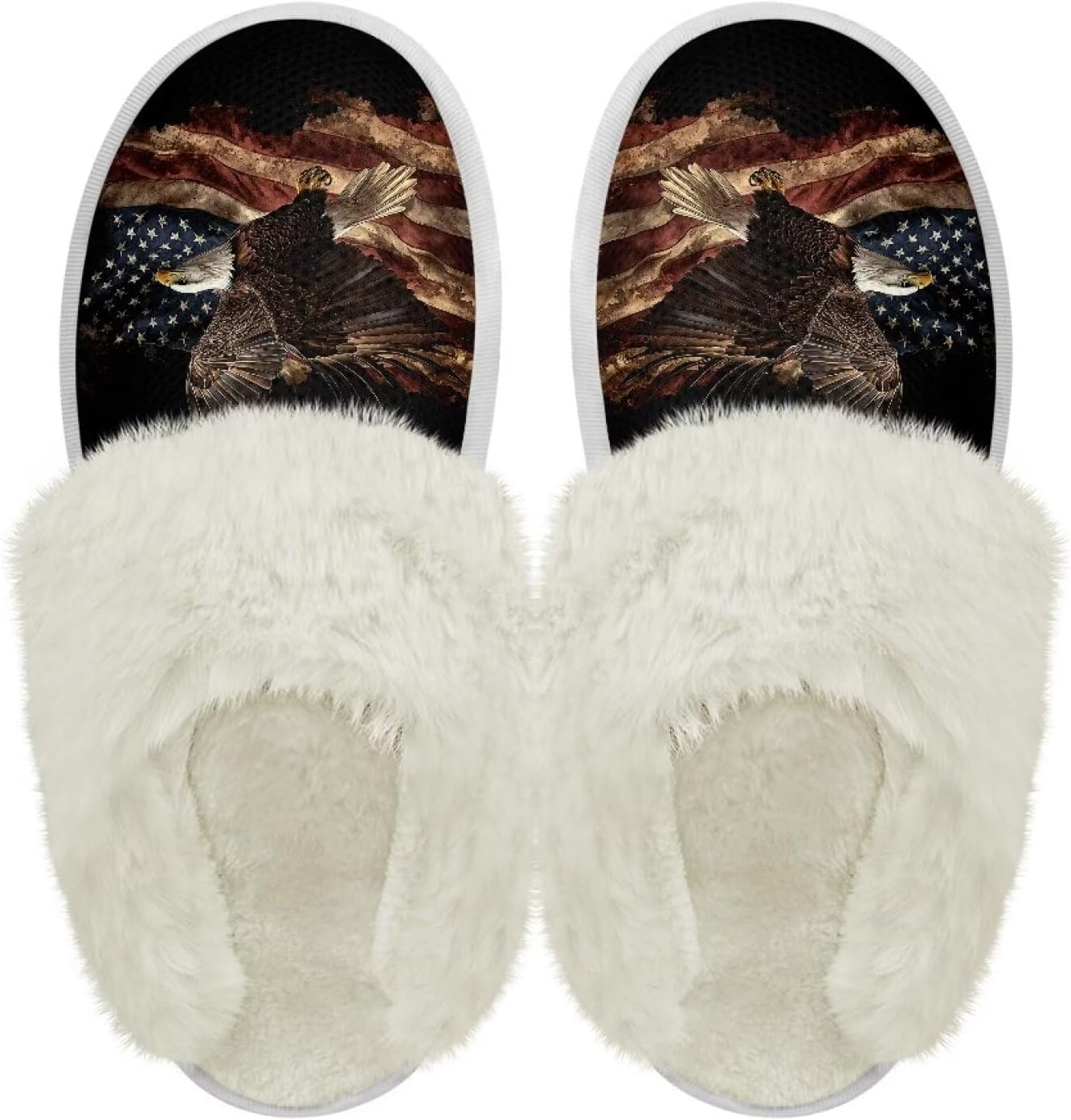 

Хлопковые тапочки с пушистыми краями, домашние тапочки для дома и улицы, хлопковые тапочки унисекс Pjheqoxe, Us Eagle