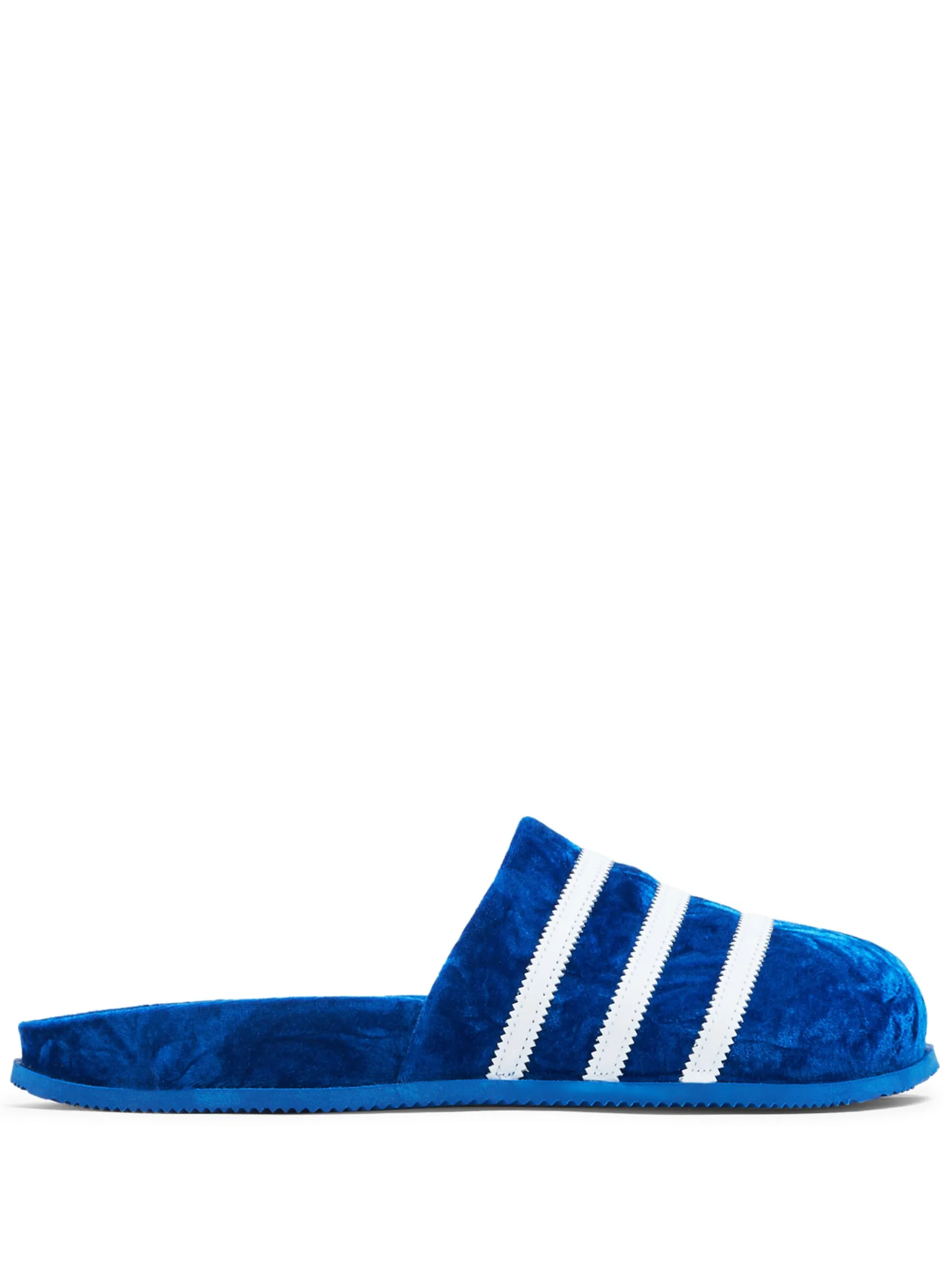 Бархатные шлепанцы с закругленным носком Adidas, синий