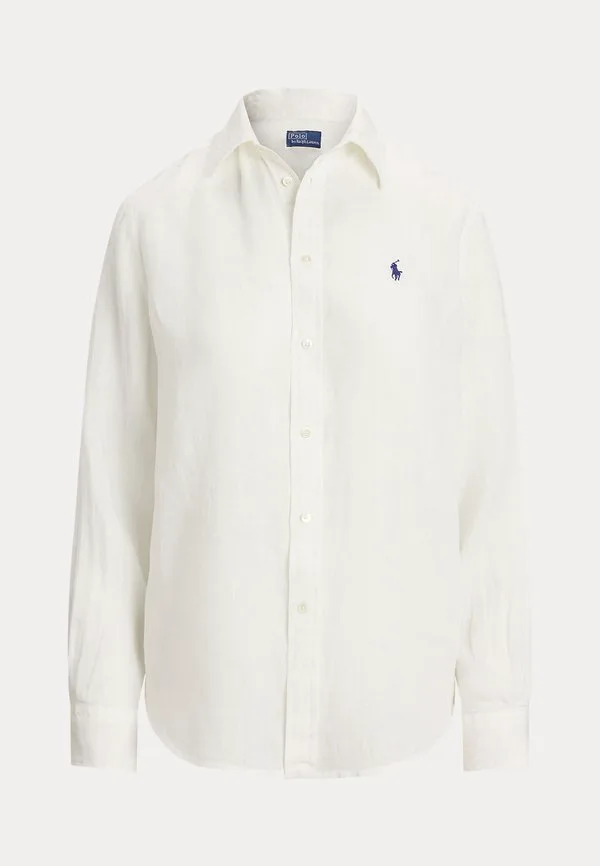 Классическая льняная рубашка-блузка на пуговицах Polo Ralph Lauren, Classic Oxford — фото 4