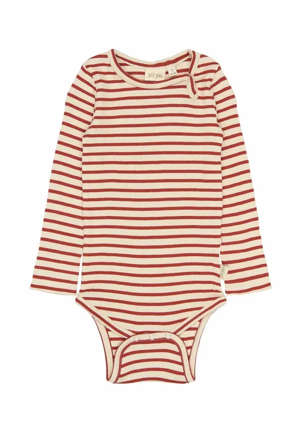 Боди Petit Piao, cinnabar striped, полоска киноварь