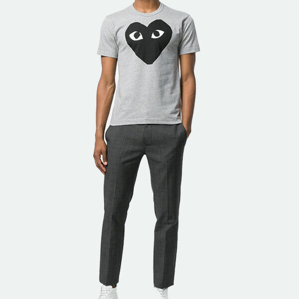 Футболка t-shirt big black heart 'grey' Comme Des Garcons Play, серый — фото 4