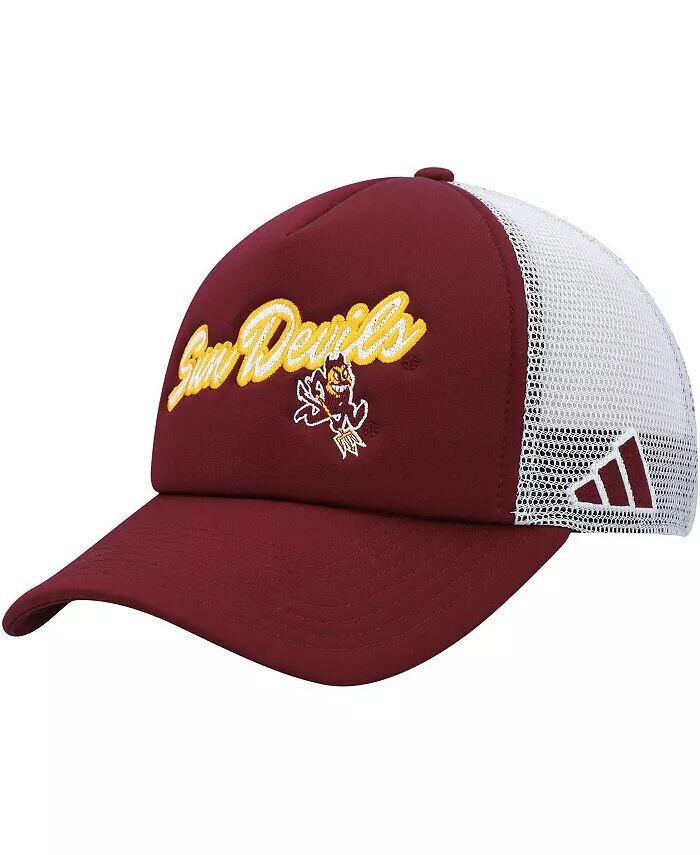 

Мужская темно-бордовая кепка Arizona State Sun Devils Script Trucker Snapback Adidas
