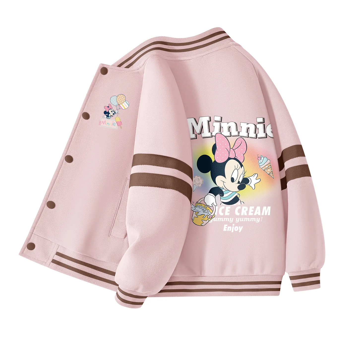 Детская бейсбольная футболка с круглым вырезом Disney, Dazzling Color Lotus Pink