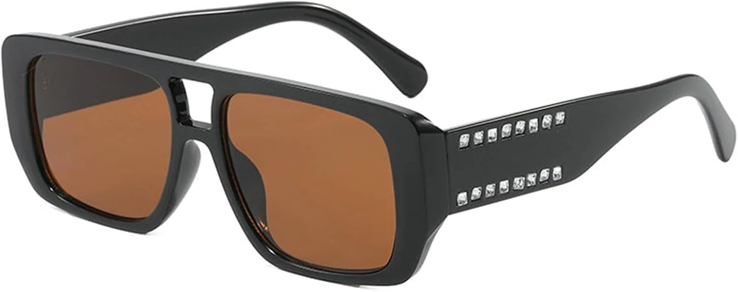 

Willochra Модные большие квадратные женские солнцезащитные очки со стразами, винтажные, с бриллиантами, для активного отдыха, солнцезащитные очки UV400, C3