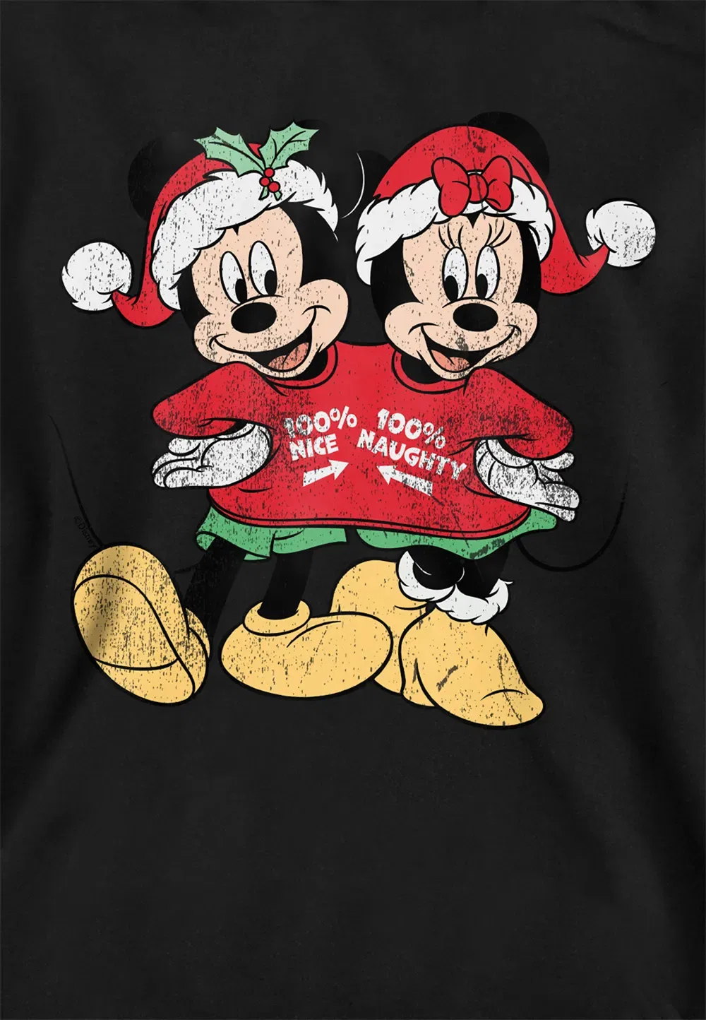 Детская худи Disney Mickey Mouse и Minnie Christmas, черный — фото 2