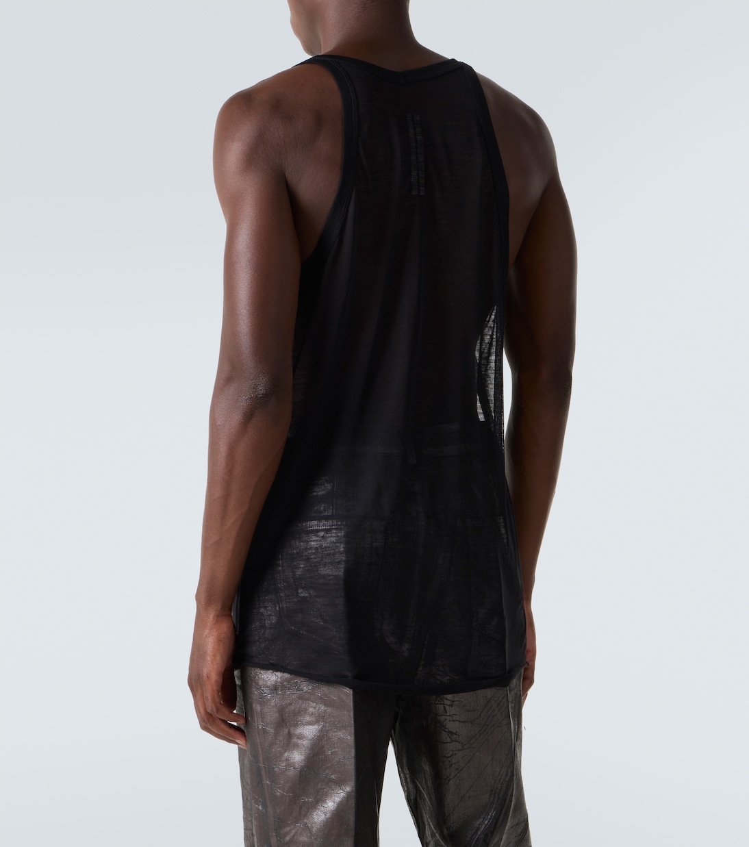 Майка из смесовой шерсти Rick Owens, черный — фото 4