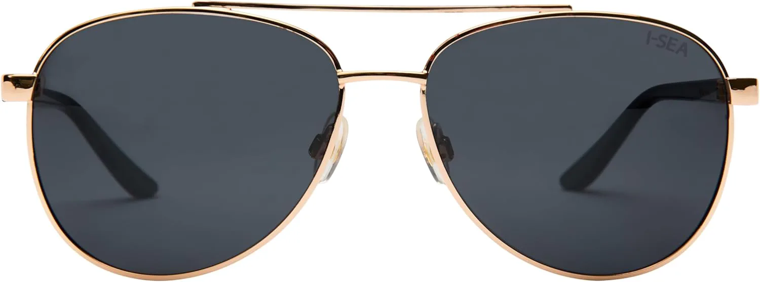 

Солнцезащитные очки-авиаторы I-SEA Kali Round, металлическая оправа, золотистый цвет, коричневые поляризованные линзы, защита от УФ-излучения, Gold Smoke