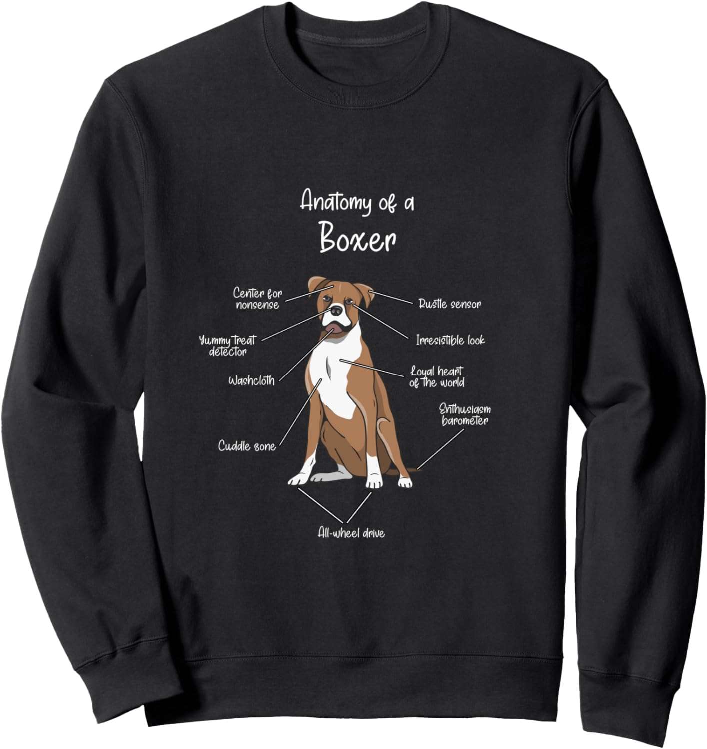 

Толстовка с изображением немецкого боксера, черная, размер S Boxer Anatomy Dog Owner Dog Mama