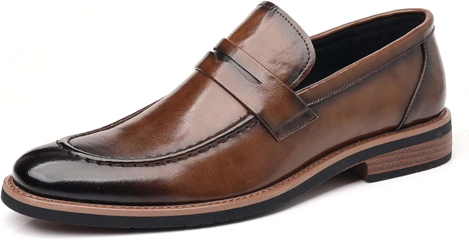 Лоферы мужские с острым носком, Brown