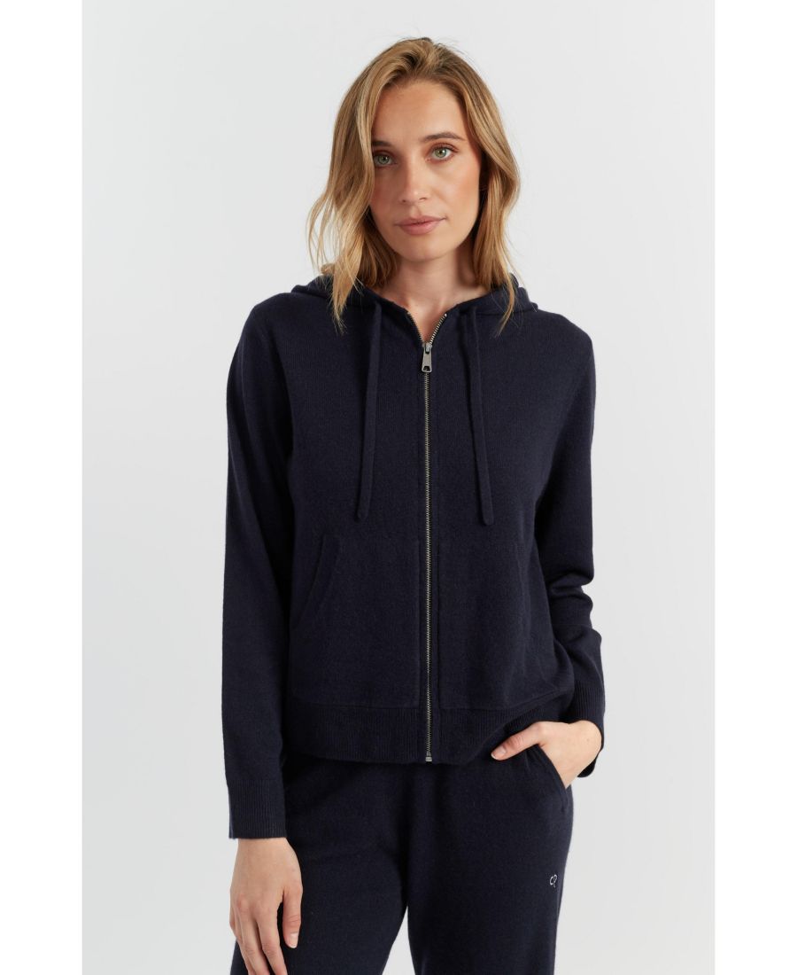

Женская толстовка на молнии из чистого кашемира Chinti & Parker, Navy