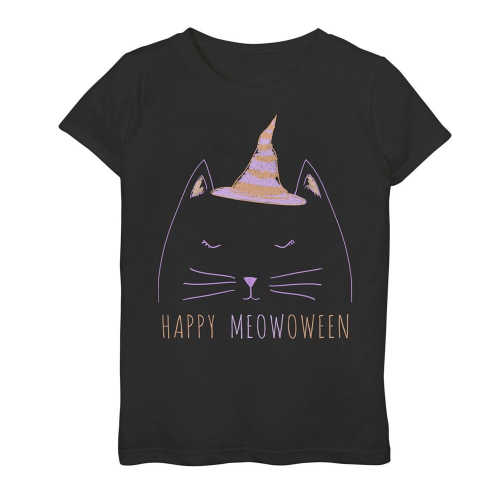 

Футболка с рисунком Fifth Sun Happy Meowoween Witch Kitty для девочек 7–16 лет Licensed Character, черный