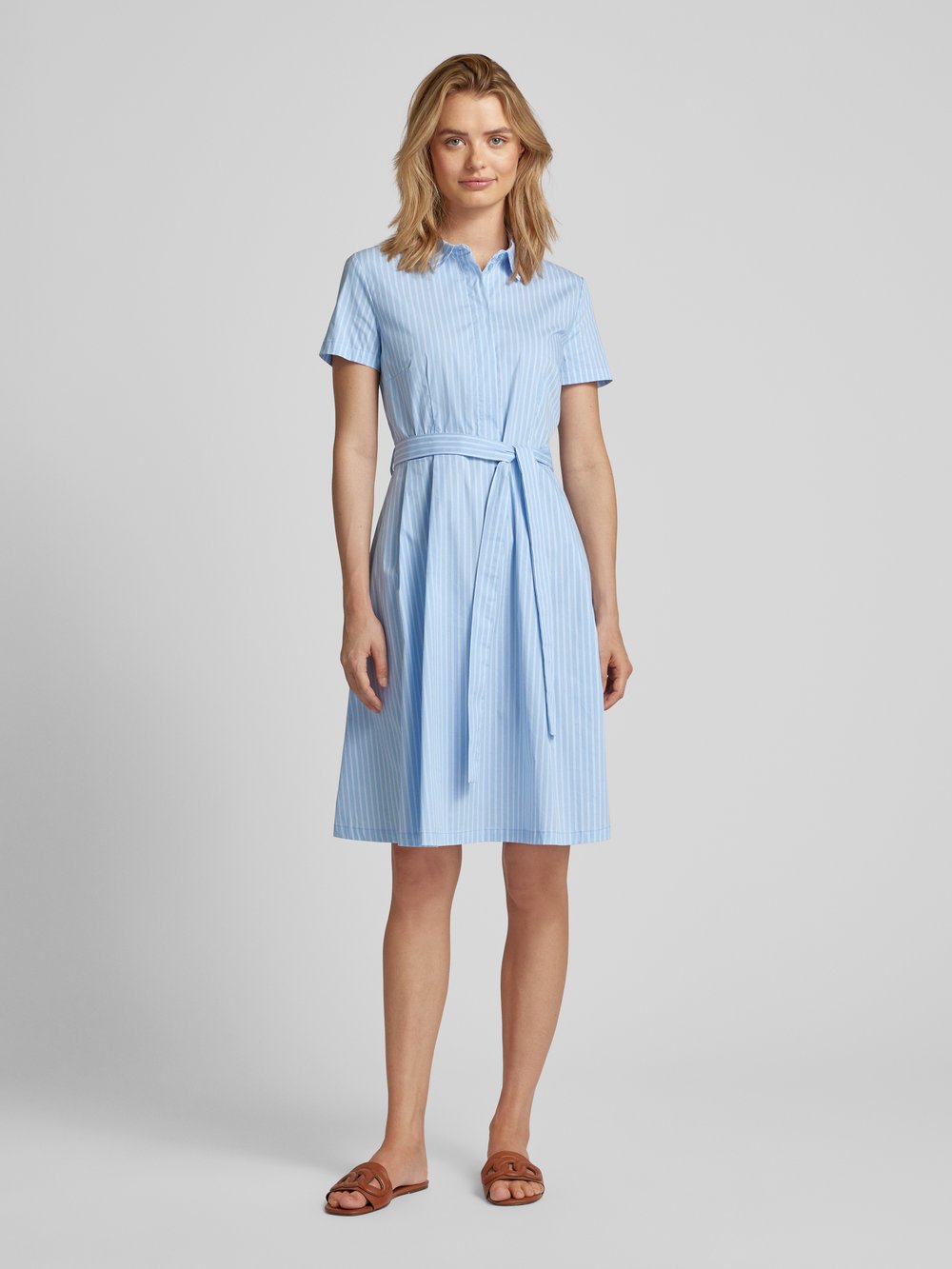 

Платье с полосатым узором Christian Berg Woman Selection, светло-голубой