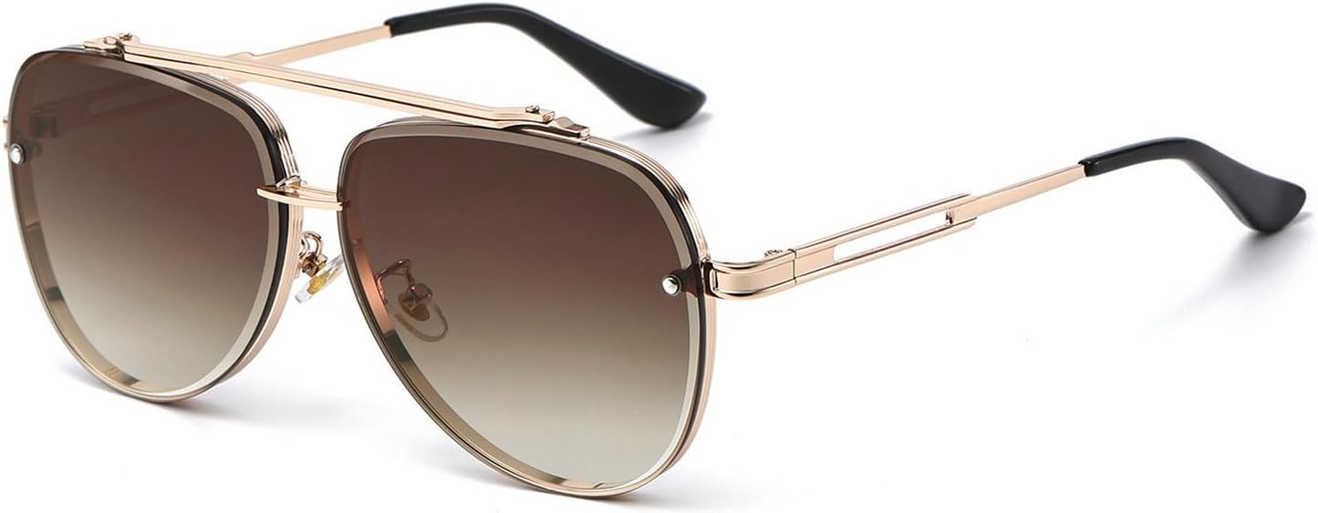 

Laureles Классические солнцезащитные очки-пилот с двойным лучом для мужчин, винтажная металлическая оправа, квадратная форма, солнцезащитные очки для женщин, защита от УФ-излучения UV400, C2