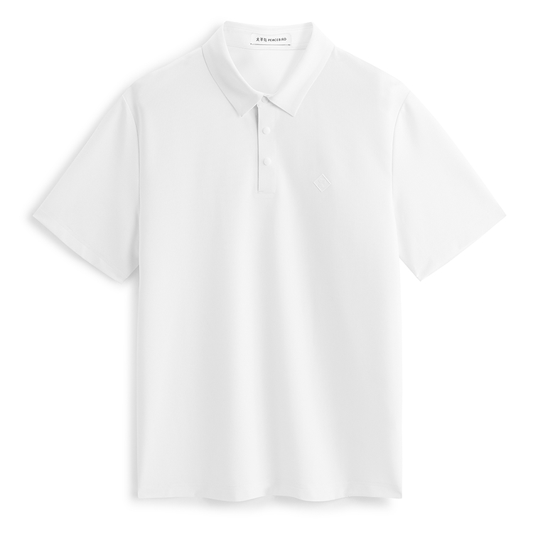 

Футболка-поло мужская с воротником-поло умеренного прямого кроя PEACEBIRD MEN, bright белый, batch 1