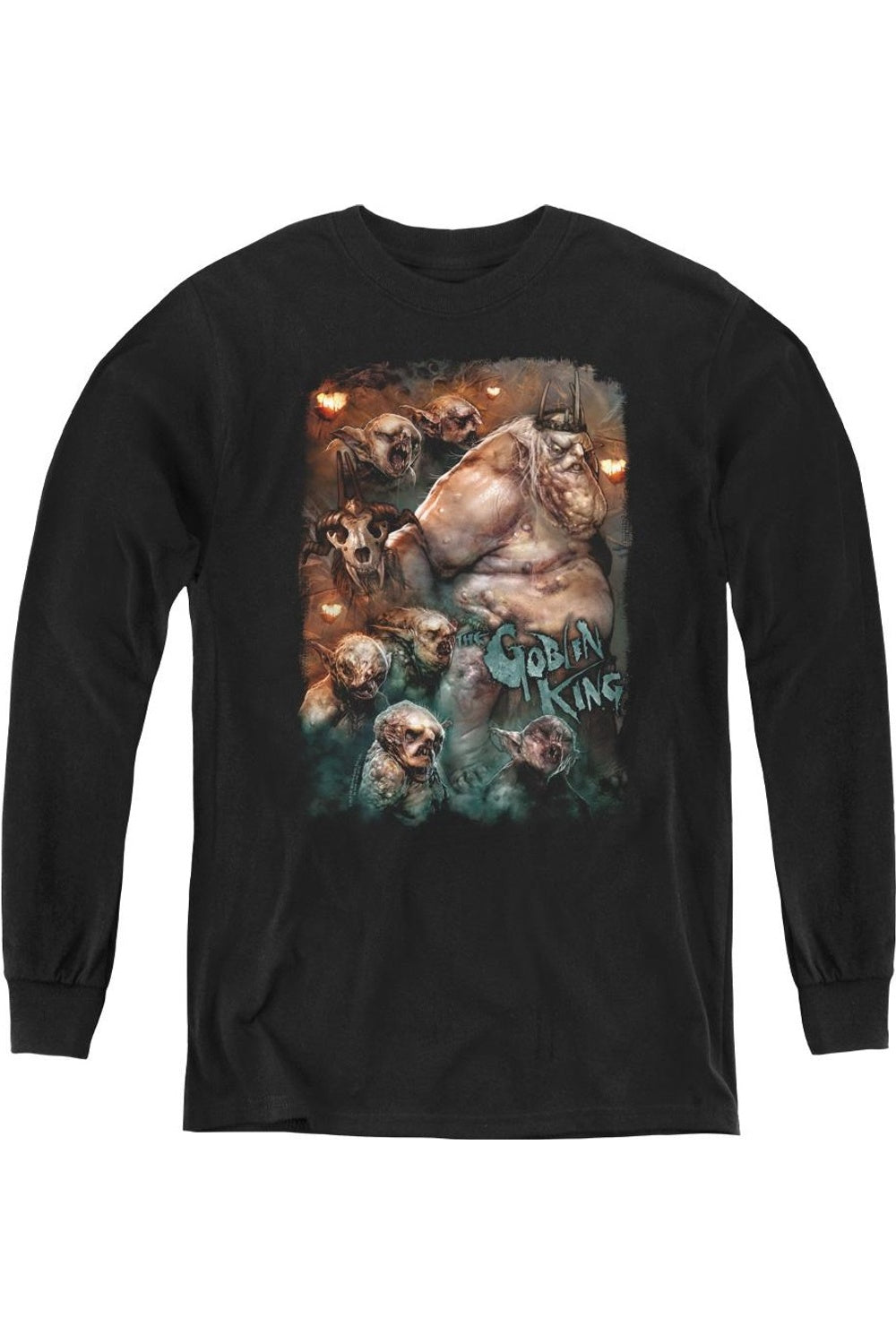 

Футболка с длинным рукавом The Hobbit Goblin King для детей Gildan, черный
