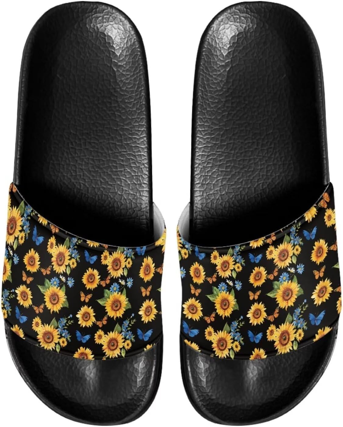 

Шлепанцы для женщин и мужчин, нескользящие тапочки для душа Judentidos, Sunflower Butterfly